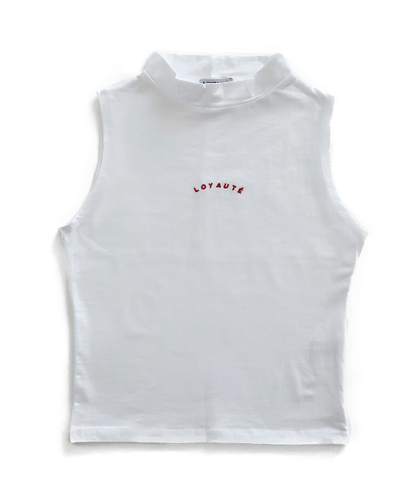 SLEEVELESS TURTLENECK TOP - WHITE