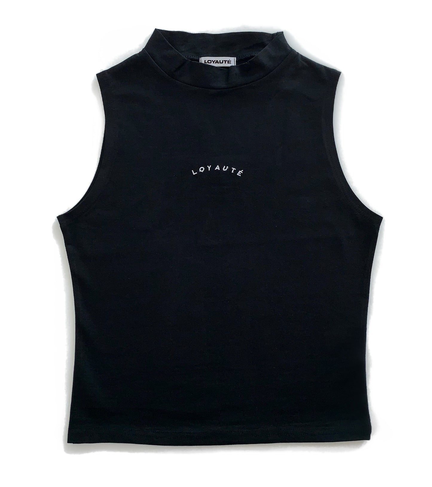 SLEEVELESS TURTLENECK TOP | BLACK