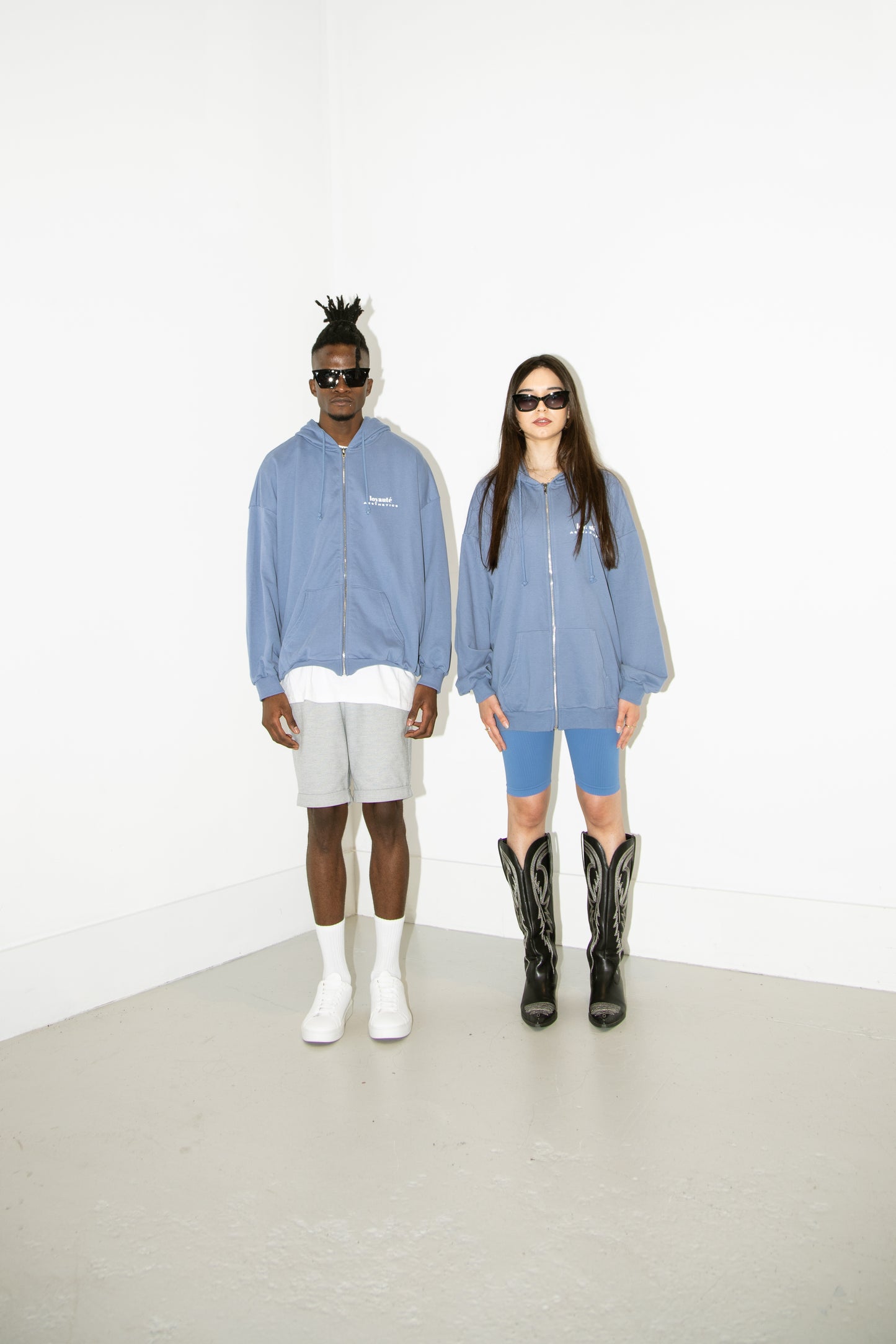 PREMIER OVERSIZED ZIP HOODIE | SOFT BLUE