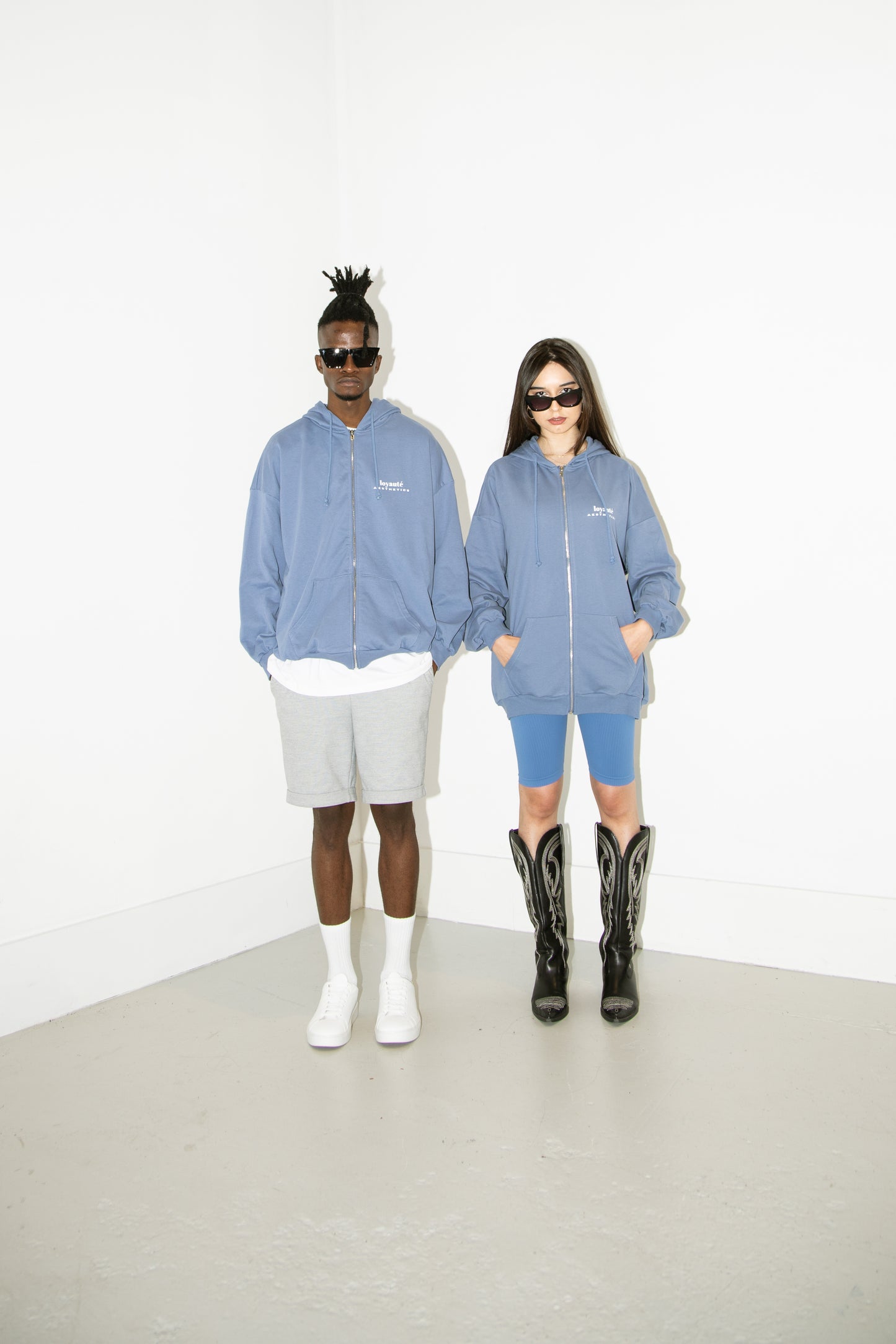 PREMIER OVERSIZED ZIP HOODIE | SOFT BLUE