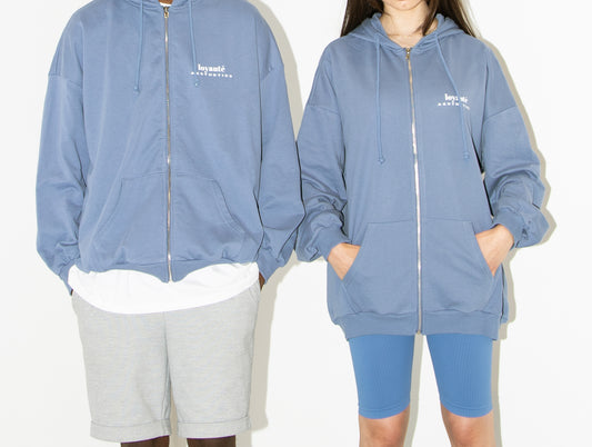 PREMIER OVERSIZED ZIP HOODIE | SOFT BLUE
