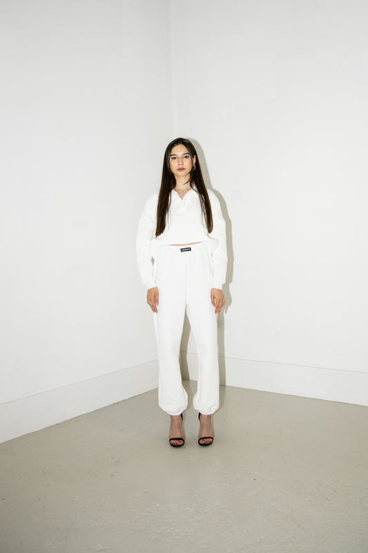 OVERSIZED JOGGER POLO SWEATSHIRT | WHITE