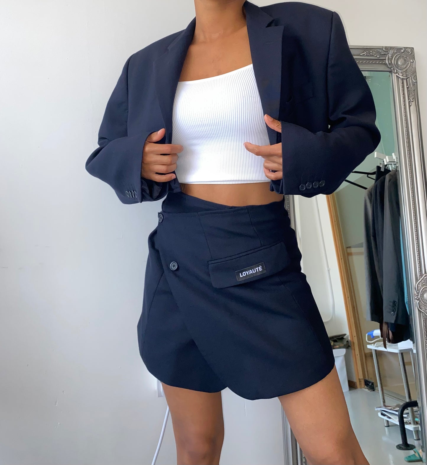 NAVY BLUE MINI SKIRT